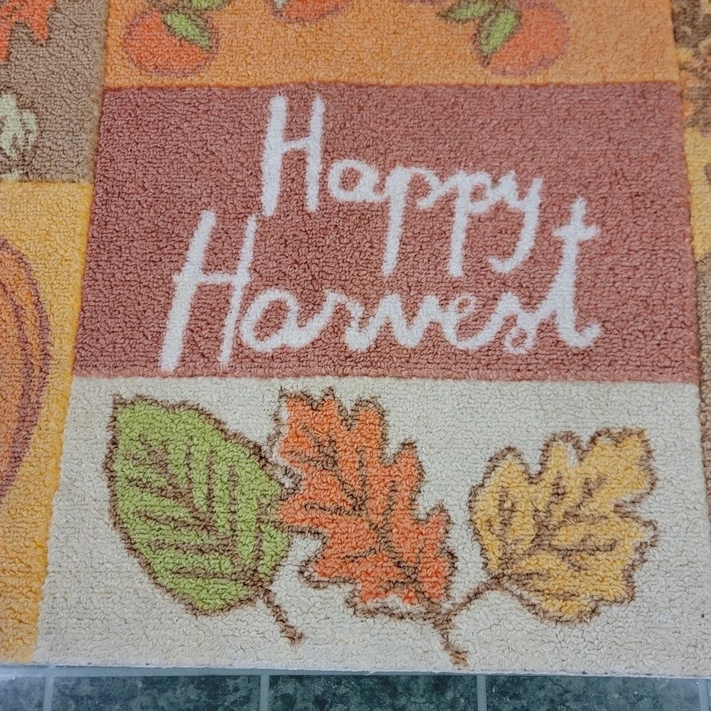 Happy Harvest Autumn Doormat Orange